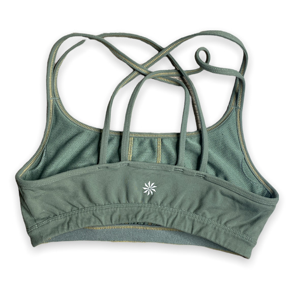 Athleta Full Focus Olive Army Green Sports Bra XS - Extra Small - Picture 7 of 9